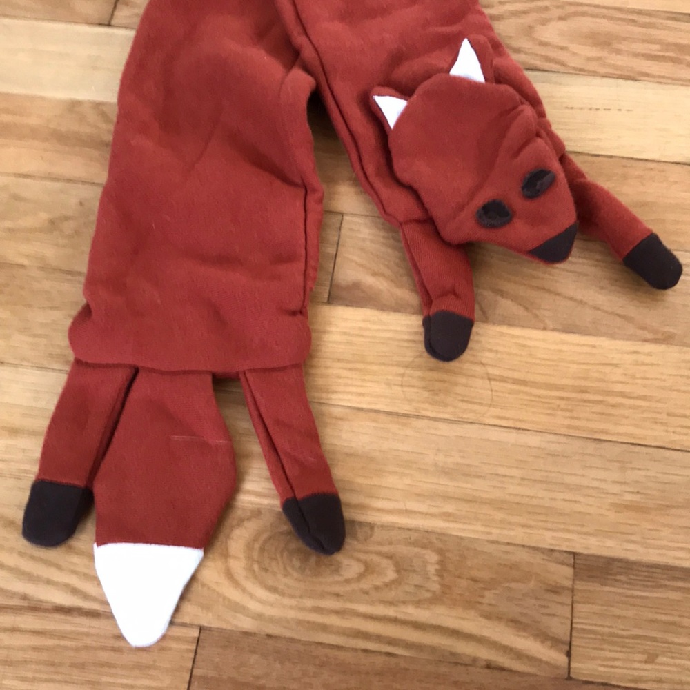 Handmade fleece fox scarf